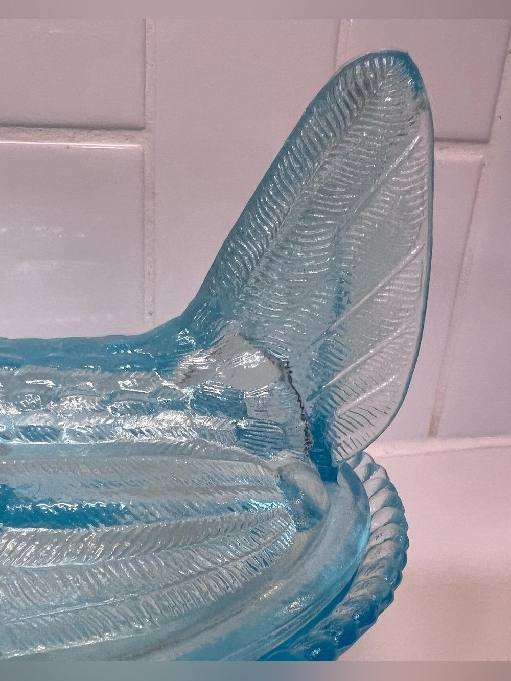 Vintage Westmoreland Hen On Nest Covered Glass Dish Cornflower Light Blue - Picture 3 of 12